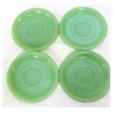 4 vntg Fire King jadeite 6in saucers