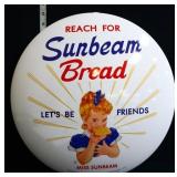 Metal 16in diameter Reach For Sunbeam button sign
