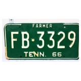 1966 Tennessee Farmer license plate