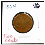 1864 2 cent coin