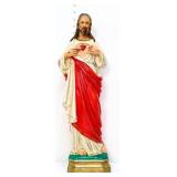 Vntg 21in Sacred Heart Of Jesus statue
