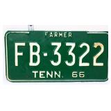 1966 Tennessee Farmer license plate