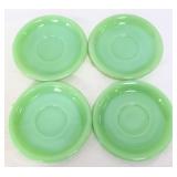 4 vntg Fire King jadeite 6in saucers