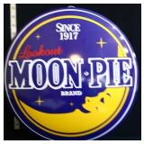 Metal 16in diameter Moon Pie button sign