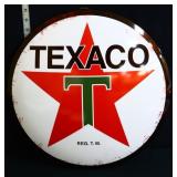 Round 16in metal Texaco button sign