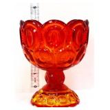 Vntg amberina moon & stars open compote