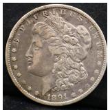 1891O Morgan silver dollar