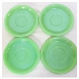 4 vntg Fire King jadeite 6in saucers