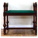 1920s vanity seat w/ green fabric