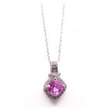 Pink sapphire dinner necklace, lab created