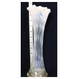 Vintage 10in opalescent glass vase