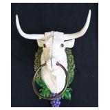 Cast iron bull face towel ring