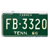 1966 Tennessee Farmer license plate