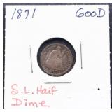 1871 seated liberty half dime