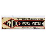 Vntg porcelain 22x5.5 PMCO Speed Swing sign