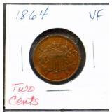 1864 2 cent coin