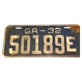 1932 Georgia license plate