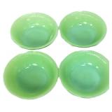 4 Fire King jadeite 4.75in jane ray dessert bowls