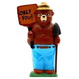 Cast iron 7in Smokey Bear w/ shovel bank