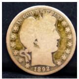 1892 barber half dollar