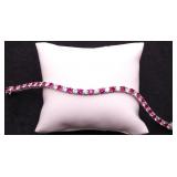 Ruby/white sapphire bracelet, lab grown