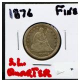 1876 seated liberty quarter