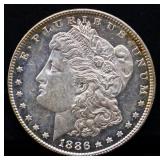 1886 Morgan silver dollar