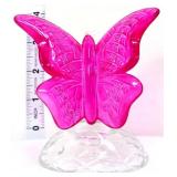 Fenton fuschia butterfly on clear branch