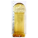 Vntg amber Federal Glassics roly poly jar w lid