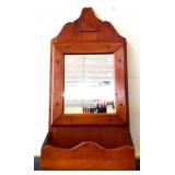 Vintage wood mirror w/ planter box