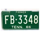 1966 Tennessee Farmer license plate