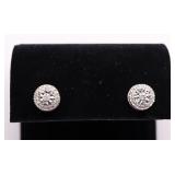 PAIR OF GENUINE DIAMOND WHEEL EARRINGS