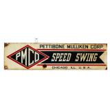 Vntg porcelain 22x5.5 PMCO Speed Swing sign