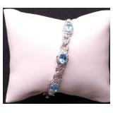 Blue topaz bangle bracelet, lab created