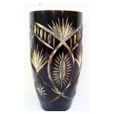 Dark red bohemian 12in vase