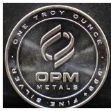 1 troy ounce OPM Metals silver round