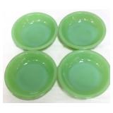 4 vntg Fire King jadeite 4.5in berry bowls
