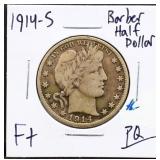 1914S barber half dollar