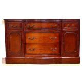 Vintage mahogany 2 door 5 drawer buffet