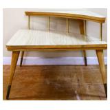 MCM blonde square step corner table