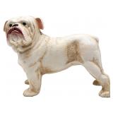 Cast iron white bulldog bank