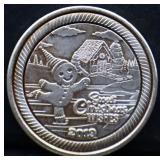 1 troy ounce 2019 Christmas Wishes silver round