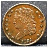 1834 large half cent