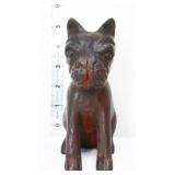 Cast iron 5in brown sitting dog figure