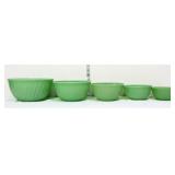 Fire King jadeite 5 piece swirl mixing bowl set