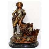 Vintage redware standing man figural cigar holder