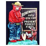 Metal embossed Smokey Bear Remember sign