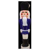 Vntg 38.5in nutcracker in blue blow mold NO SHIP