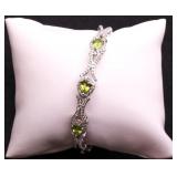 Peridot bangle bracelet, lab created