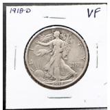 1918D walking liberty half dollar
